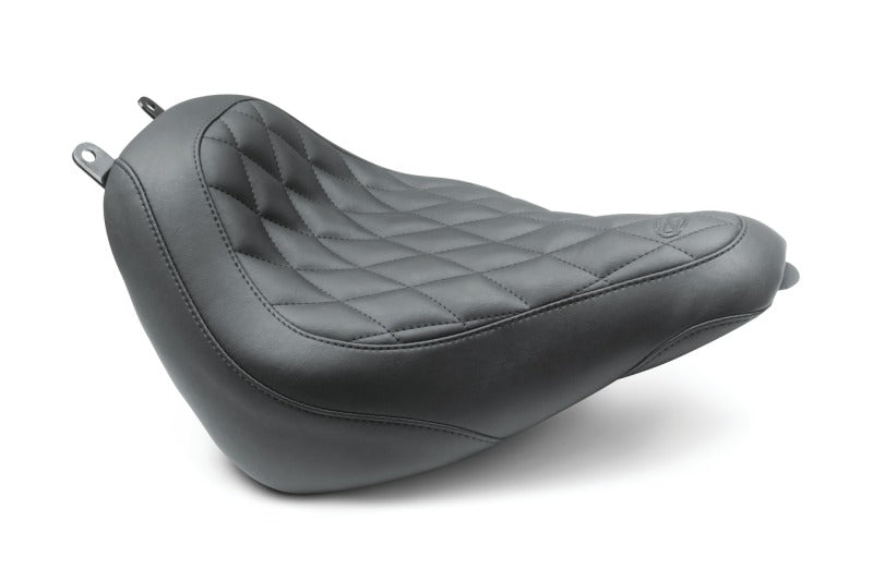Mustang Motorcycle Mustang Heritage Classic, Deluxe Wide Tripper Solo Seat Diamond Stitch Black - 83008 For Harley Softail 2018-2021