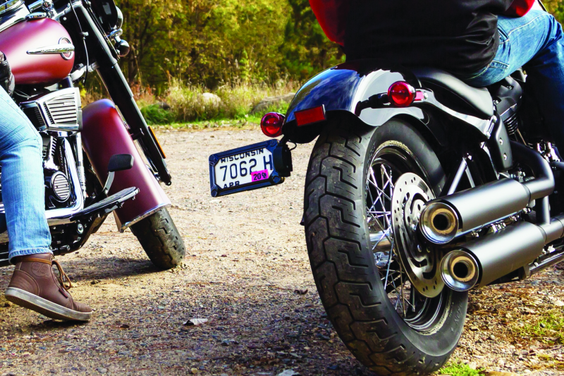 Kuryakyn 3142 Nova Side Mount License Plate Frame Gloss Black