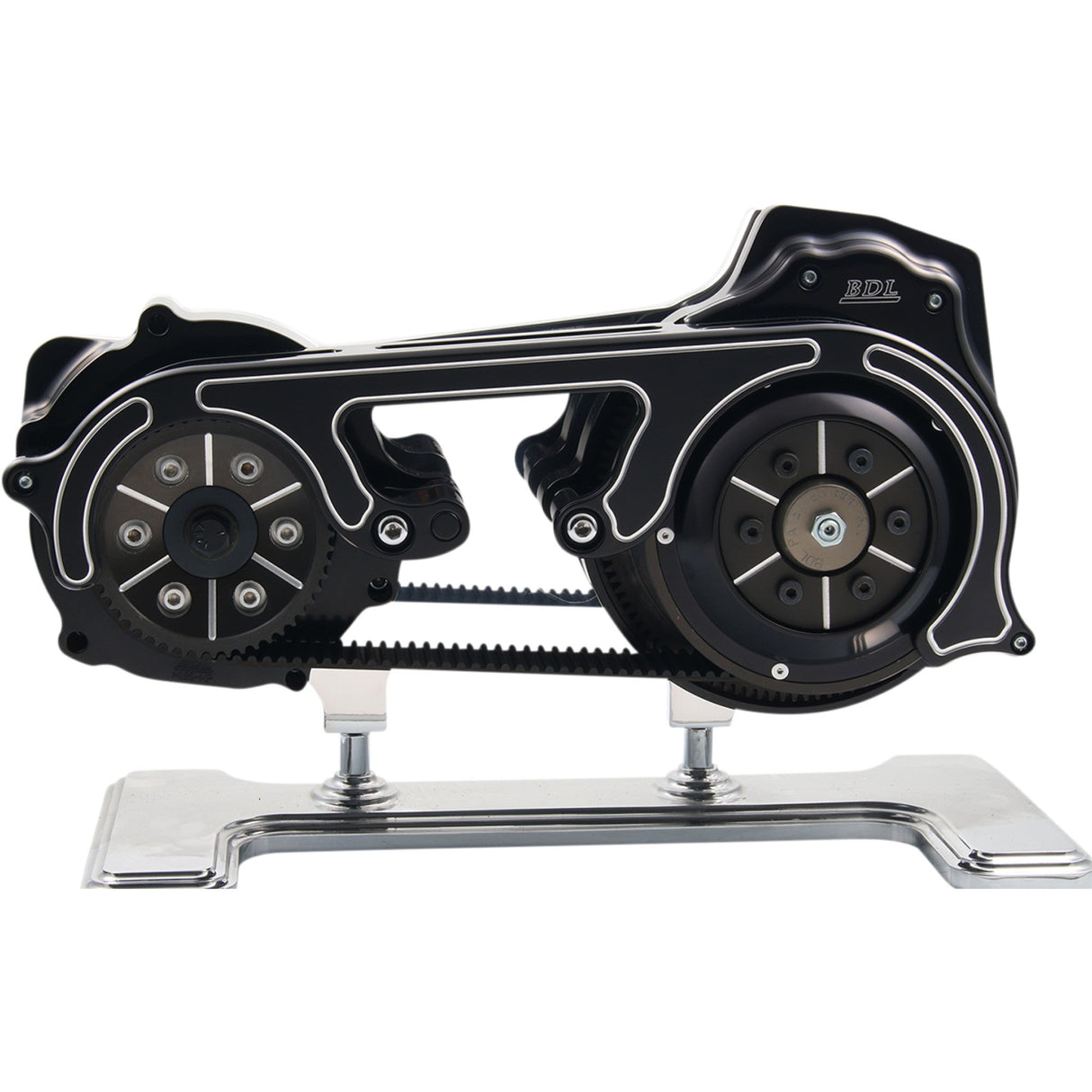 Belt Drives LTD. 2" Open Belt Drive With 2-Piece Motor Plate 2" Black - M18S-B For Harley Softail 2018-2025