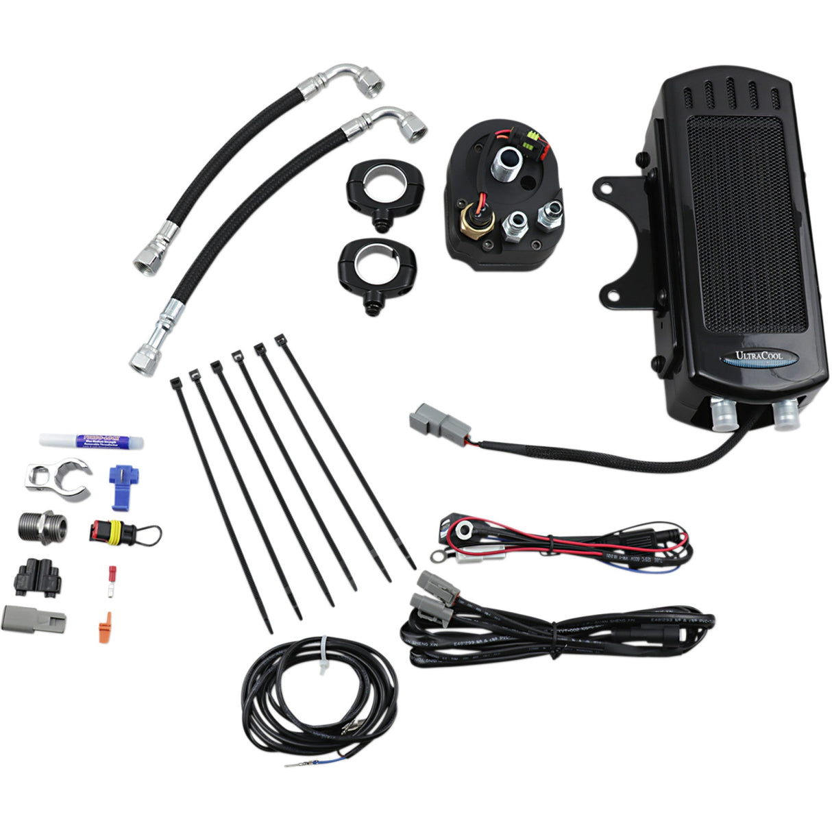 ULTRACOOL 0713-0164 SMS-1G Oil Cooler Kit side mount - gloss black - softail