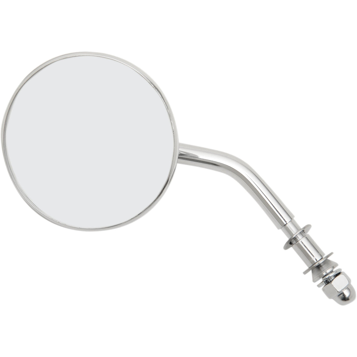Emgo 3" Chrome Stamped Mirror Side View Round Chrome 3" Stem Left Right Each - 20-06817