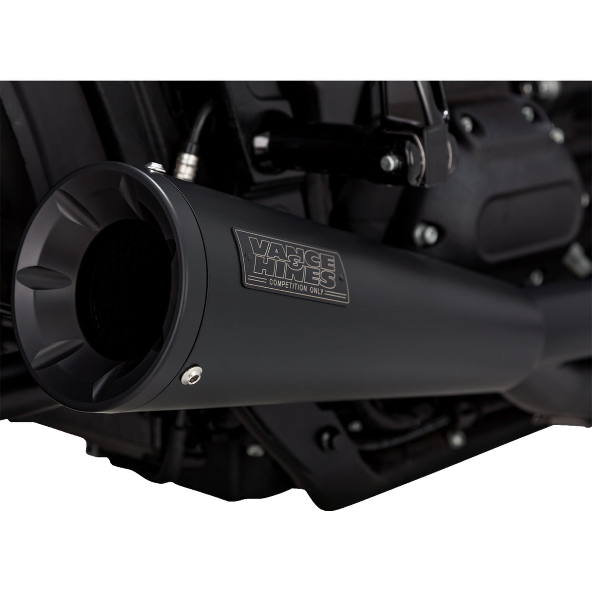 Vance & Hines 2-Into-1 Upsweep Exhaust System Black Stainless Steel - 47323 For Harley Softail 2018-2024