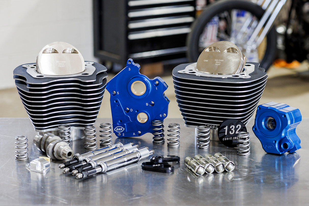 132" Power Package Engine Performance Kit - Chain Drive - Oil Cooled - Highlighted Fins - M8 - 0904-0104