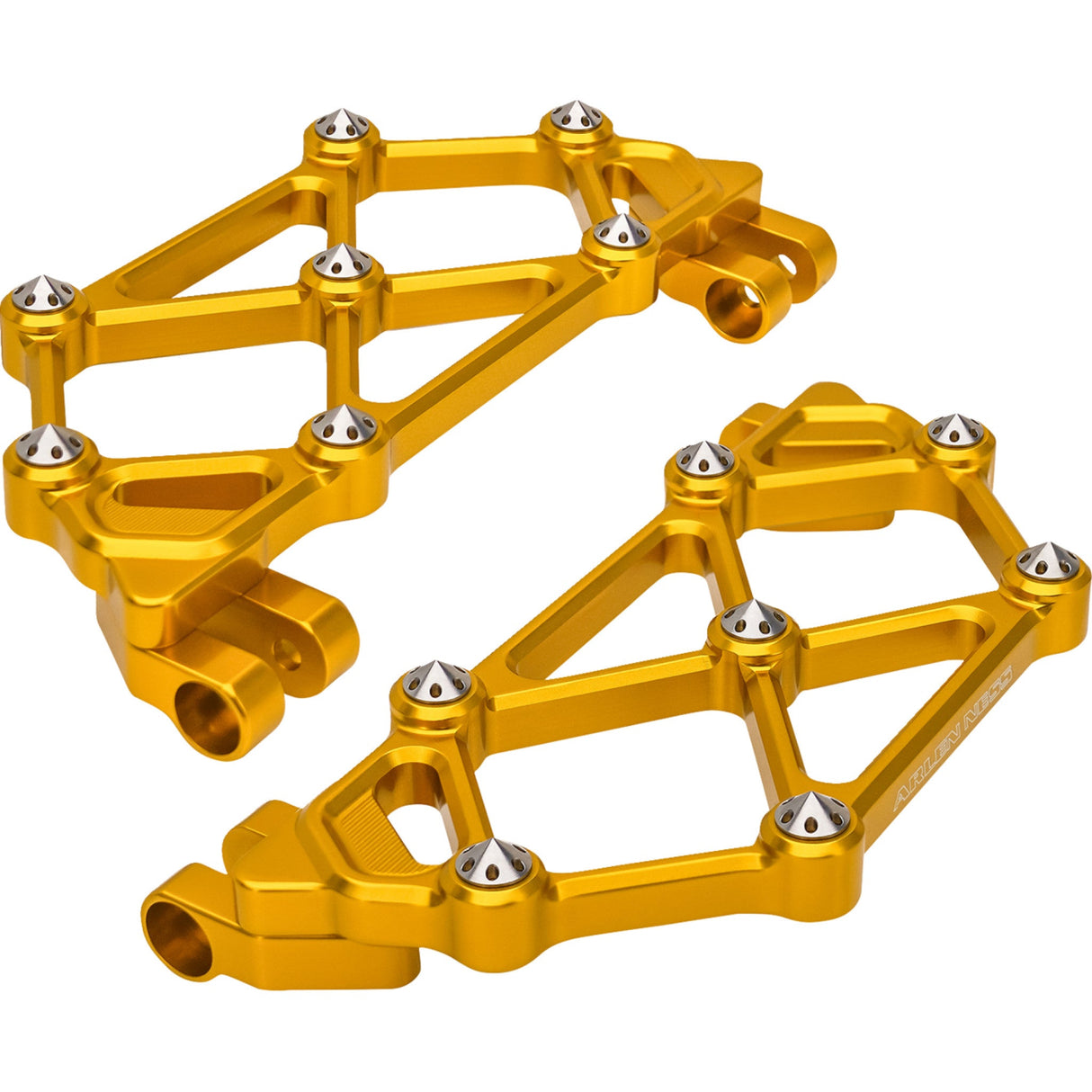 Arlen Ness Mini Diamond Floorboards Driver Gold - 410-048 For Harley Touring 1980-2025