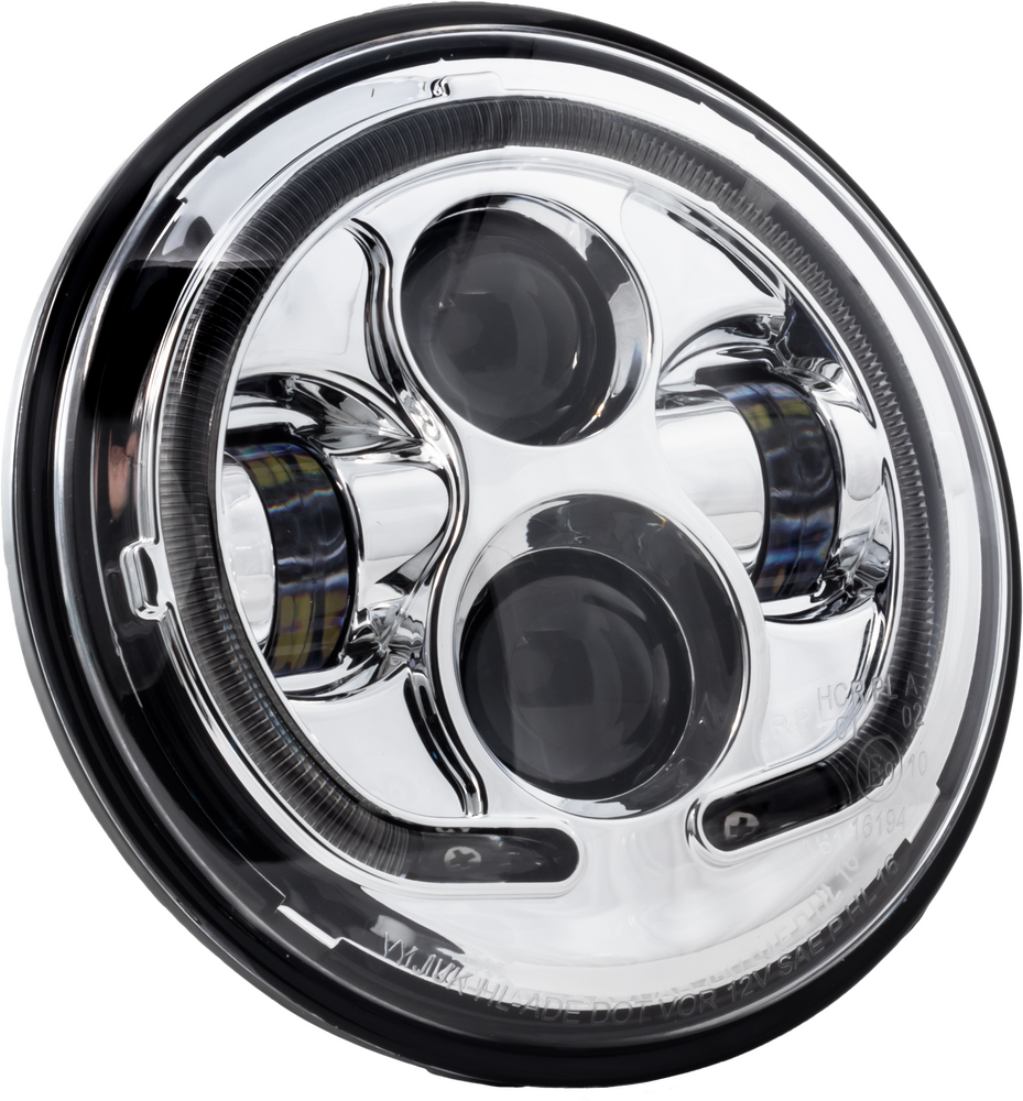 Letric Lighting Co 7" LED Headlight Chrome Halo - LLC-ILHP-7C For Indian 2014-2024