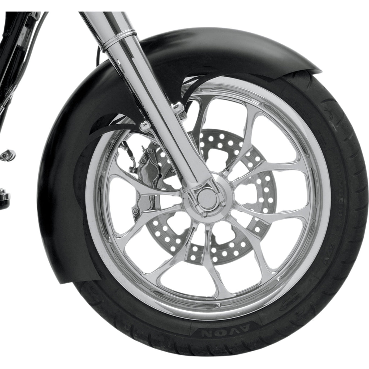 KLOCK WERKS 1401-0232 KWF-01-0106 Tire Hugger Front Fender for Dresser - Tude Fender Kit - Steel - Black - 16"-19"