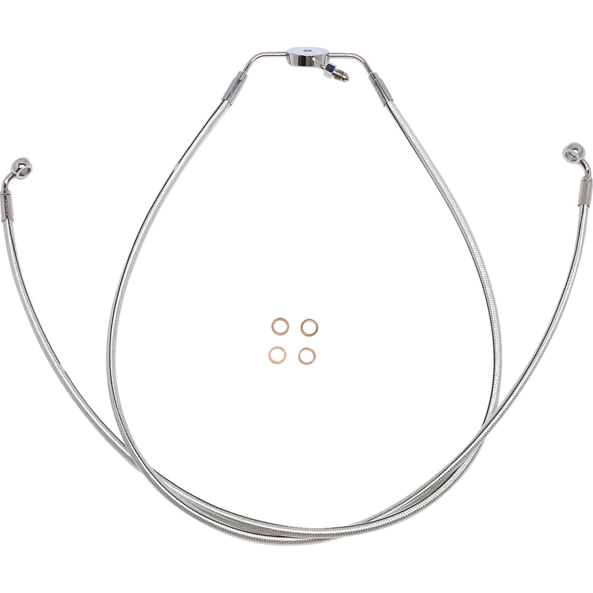 Magnum Shielding Designer Series Braided Non-ABS Lower Brake Line Assemblies Sterling Chromite II - 37024 For Harley Softail Low Rider 2022-2023