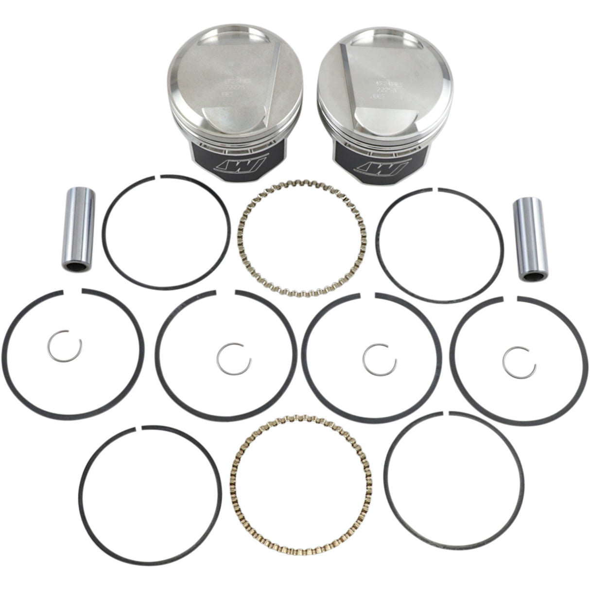 WISECO K1675 K1675 High-Performance Piston Kit Piston Kit - +0.005" - Evolution Big Twin 1340 cc
