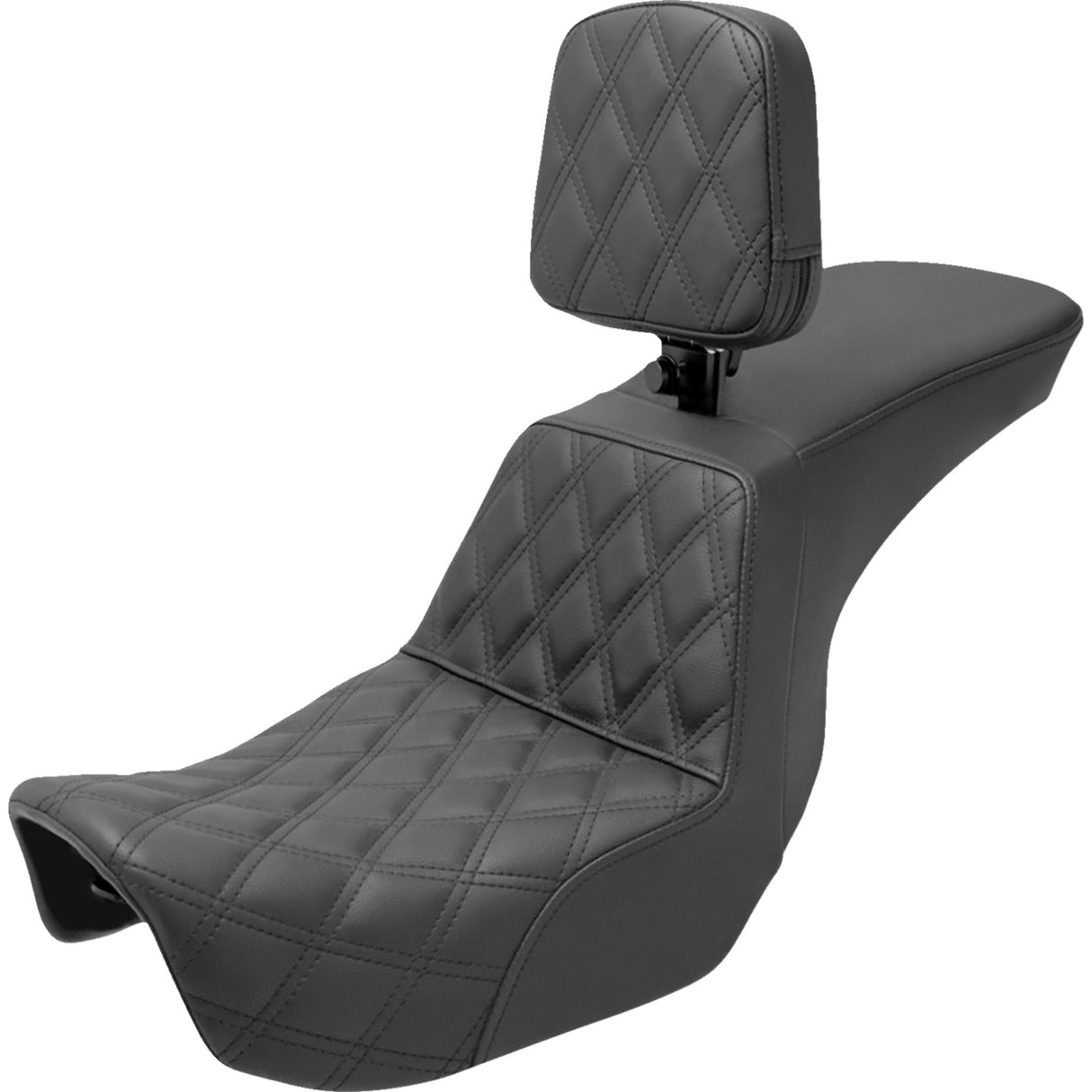 Saddlemen Tour Step-Up Seat Rider Backrest Front Lattice Stitch - 806-04-192BR For Harley Motorcycles 2006-2017