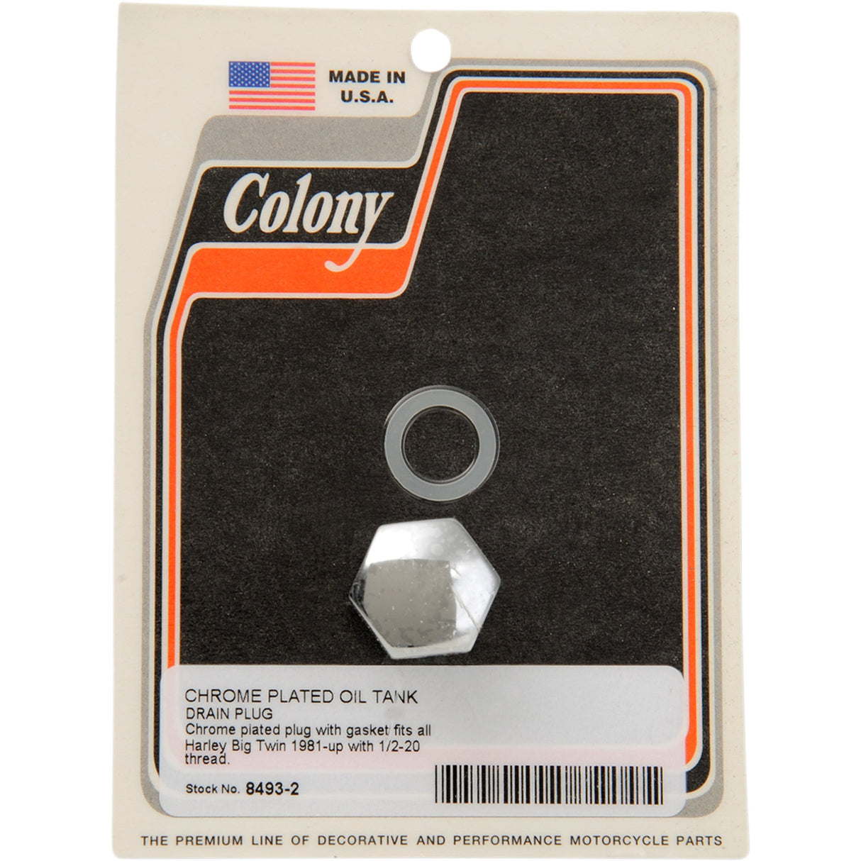 COLONY DS-190899 8493-2 Drain Plug oil tank with gasket - standard - chrome