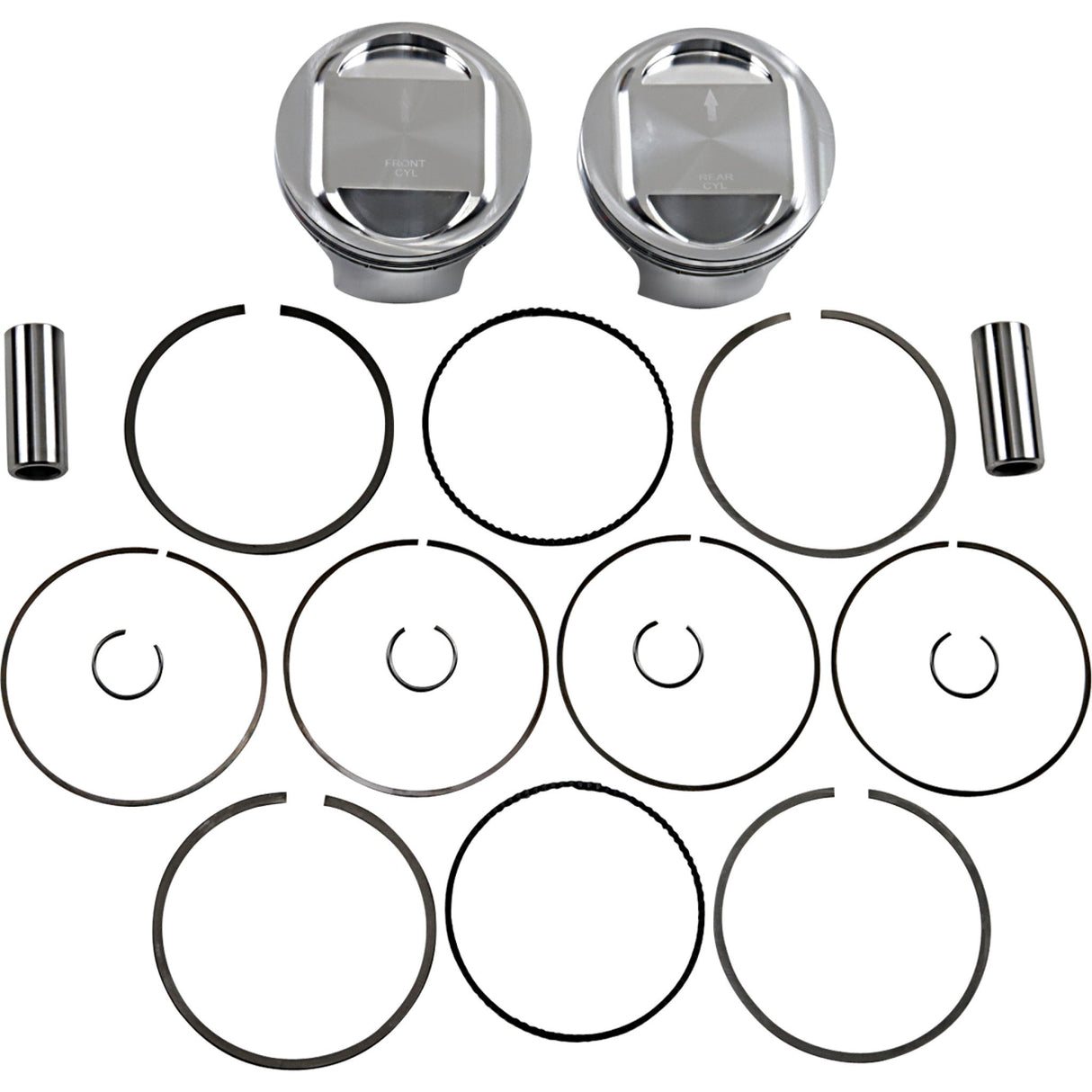 JE Pistons Piston Kit Bored to 98" 10.5:1 CR 88"/96" Twin Cam - 324722 For Harley Motorcycles 1999-2006