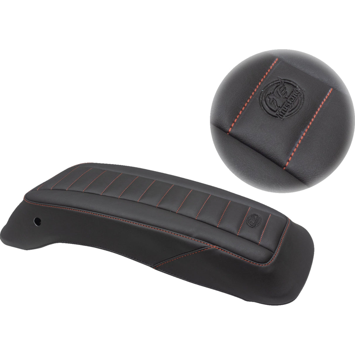 Mustang Saddlebag Lid Covers Black Red - 77640AB For Harley Touring 2014-2024