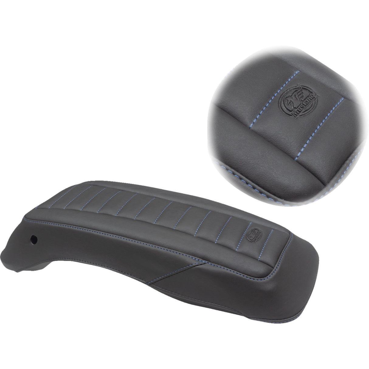 Mustang Saddlebag Lid Covers Black Blue - 77640SB For Harley Touring 2014-2024