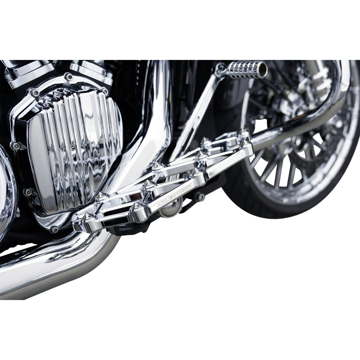 Arlen Ness Diamond Floorboards Driver Chrome - 410-054 For Harley Motorcycles 1982-2026