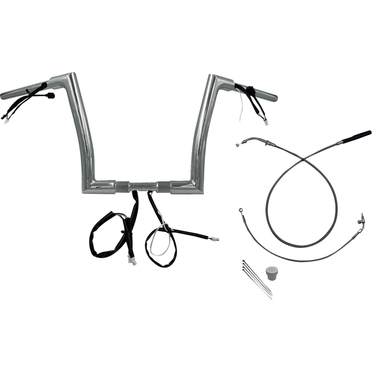 FAT Baggers INC. 1-1/2" EZ Install Flat Top Handlebar 12" Chrome - 649912 For Harley Road Glide 2023-2026