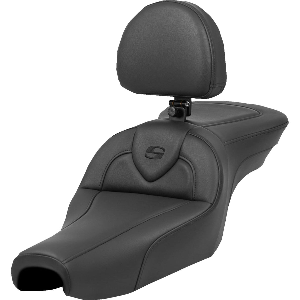 Saddlemen Roadsofa™ Standard Reach Seat With Backrest Black - 807-11-187BR For Harley Sportster 2004-2022 (3.3G Tank)