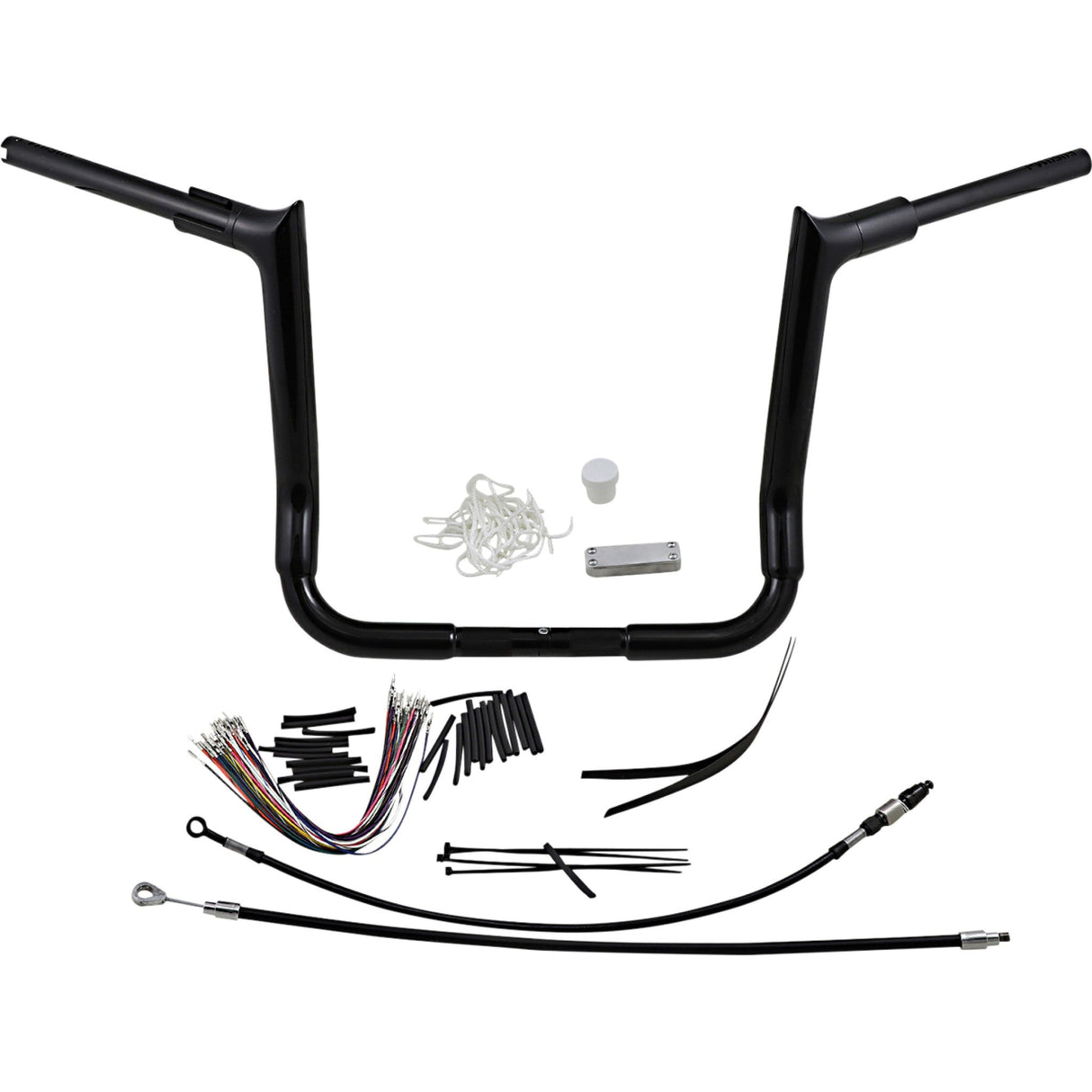 FAT Baggers INC. 1-1/2" EZ Install Pointed Top Handlebar Kit 14" Black - 809114-B For Harley Touring 2008-2013