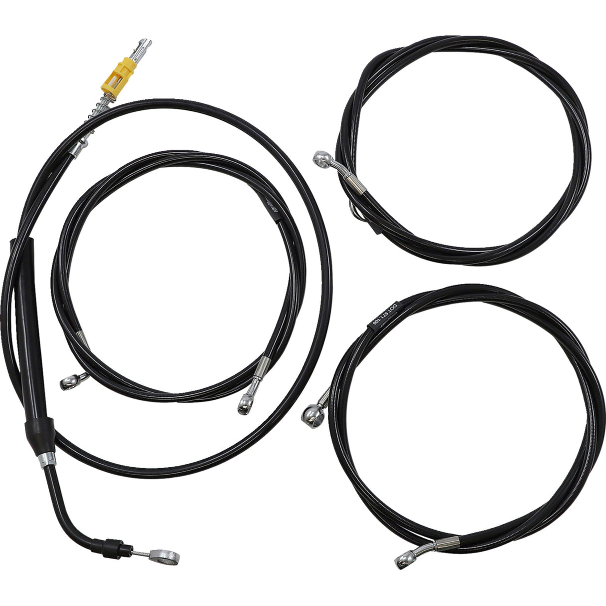 LA Choppers Complete Black Vinyl Braided Handlebar Cable Brake Line Kit 12"-14" Handlebars - LA-8056KT2-13B For Harley Touring 2021-2022