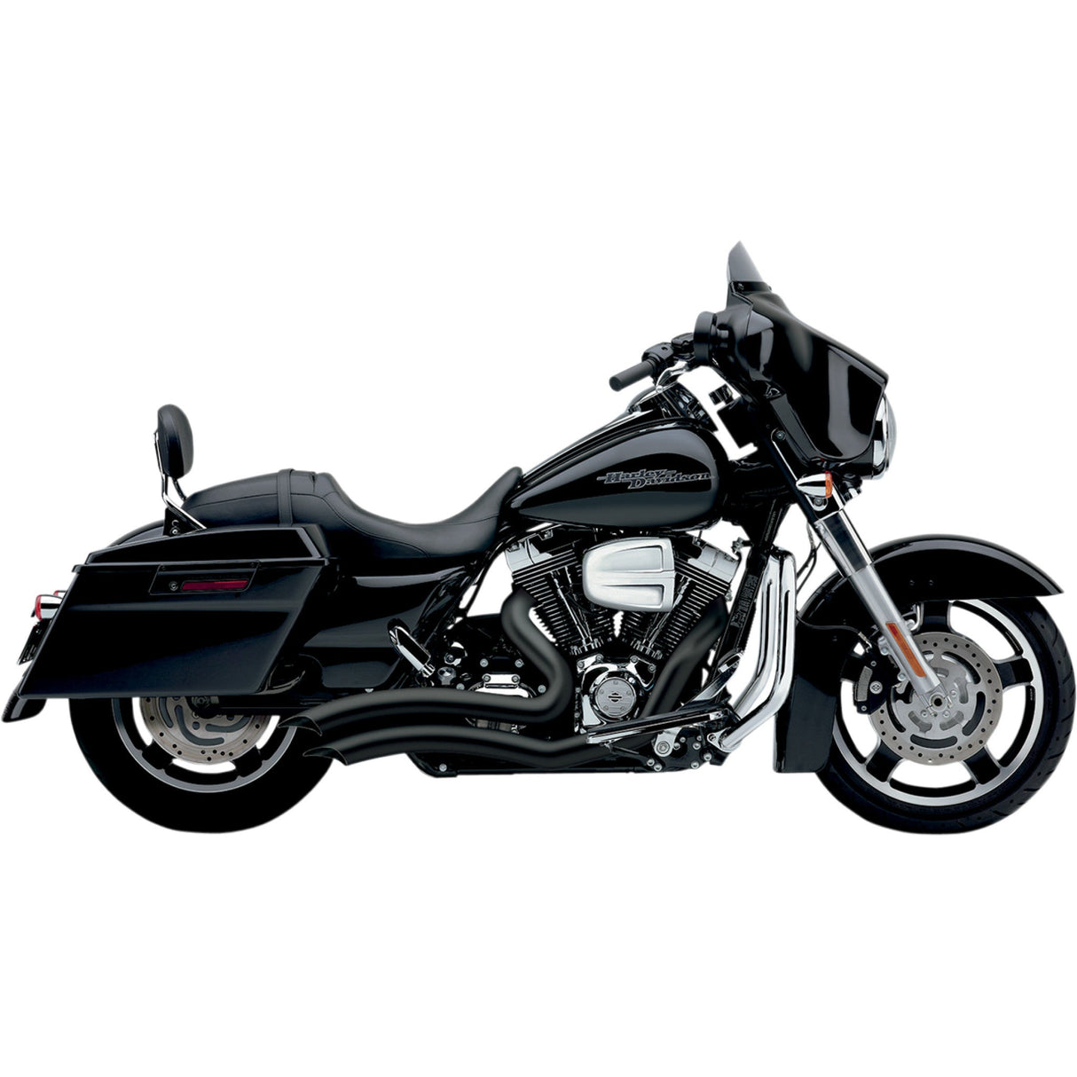 Cobra Short Swept 2-Into-2 Exhaust System - 6230B For Harley Touring 2010-2016
