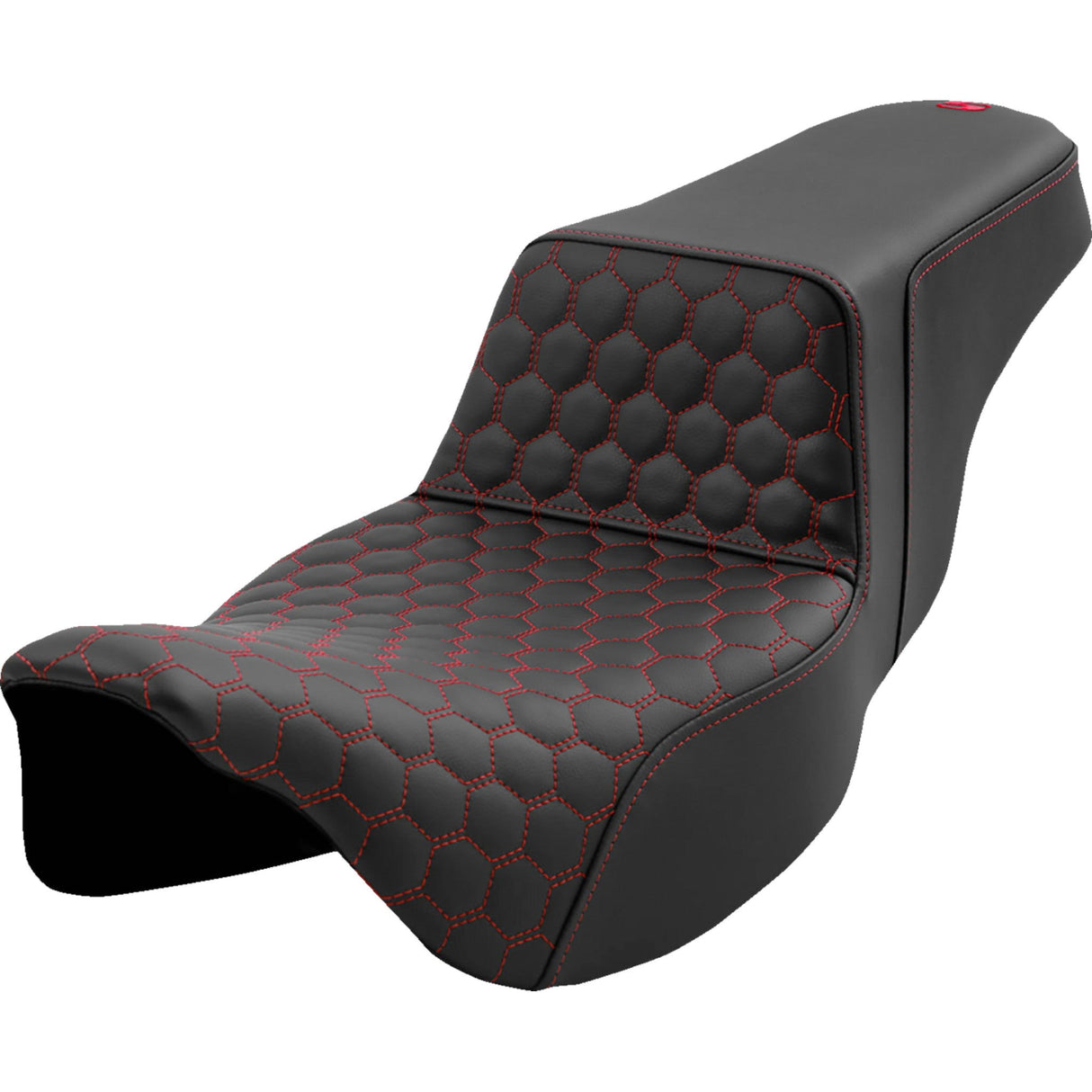 Saddlemen Honeycomb Step-Up Seat Honeycomb Extended Reach Red Stitching - 808-07B-17804 For Harley Touring 2008-2025