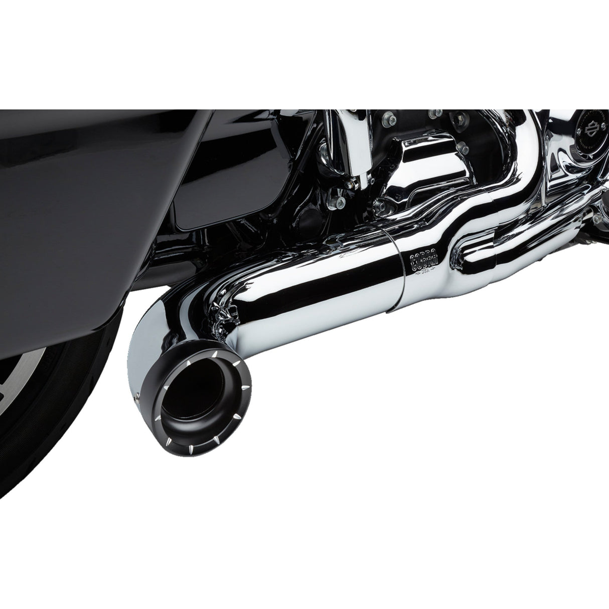 Cobra Turn Out 2-Into-1 Exhaust System Chrome - 6271-1 For Harley Touring 2017-2022