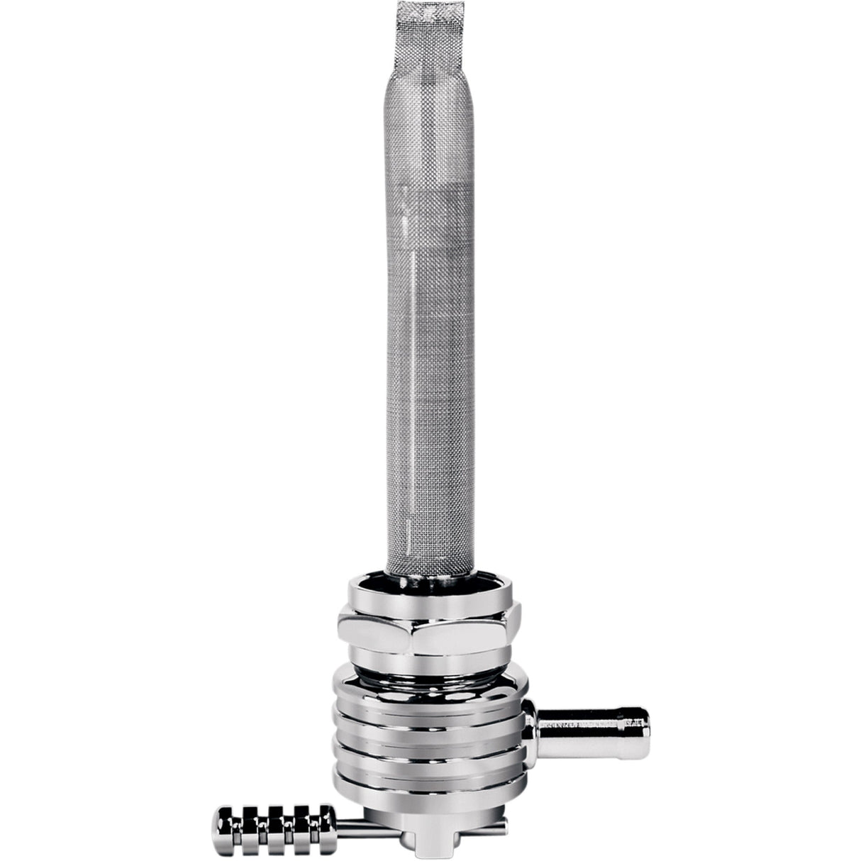 PINGEL DS-390506 6311-CRF Power-Flo Fuel Valve - Round Fuel Valve - Finned Chrome - 22 mm