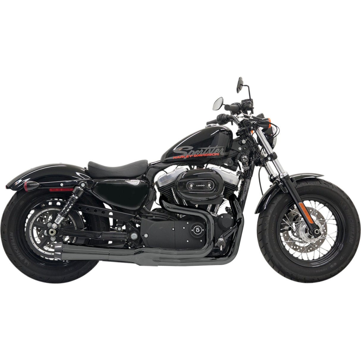 Bassani Xhaust Road Rage II Mega Power 2-Into-1 Exhaust System - 1X22RB For Harley Sportster 2004-2013