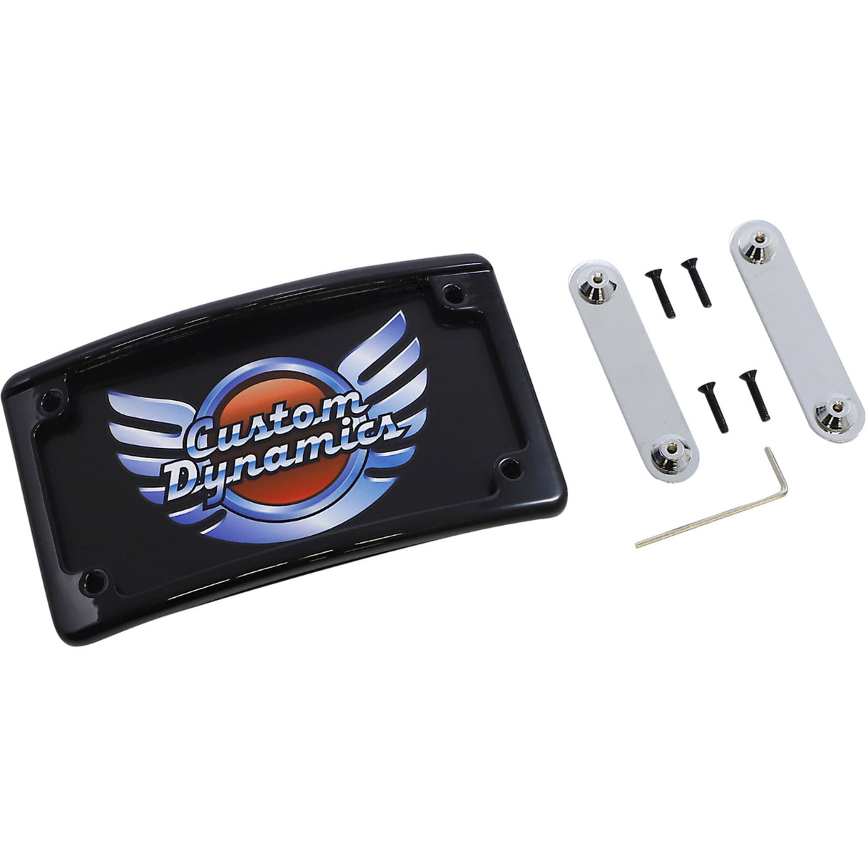 Custom Dynamics Radius LED License Plate Frame For CVO™ LED Black - LPF-RAD-CVO-B For Harley Touring 2014-2022