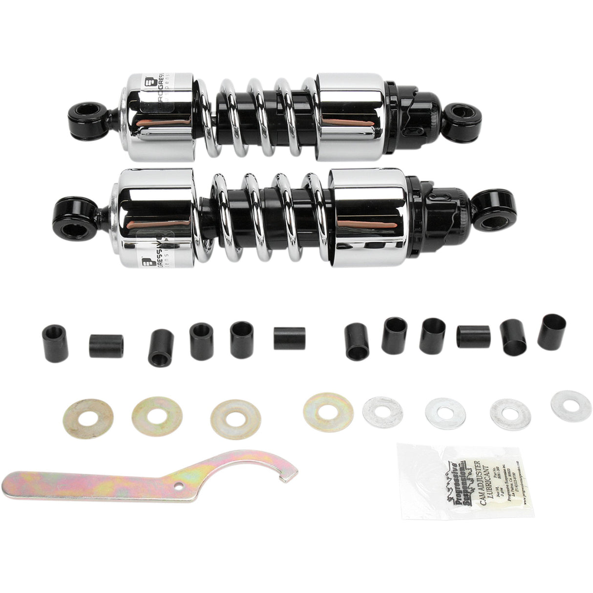 PROGRESSIVE SUSPENSION 1310-0065 412-4254C 412 Series Cruiser Shocks — Standard 412 Cruiser Series Shocks - Chrome - 11.5" - Standard