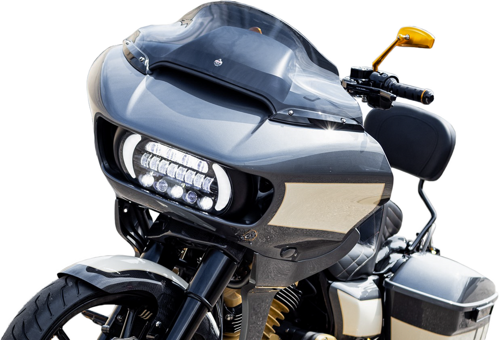 Letric Lighting Co LED Sharktooth W Turns Black CHR Fltr ` - LLC-5LRA-TS For Harley Road Glide 2015-2022