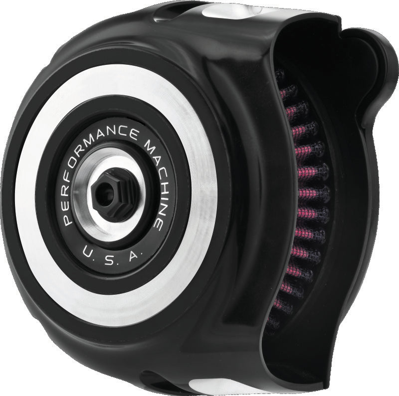 Performance Machine Vintage Air Cleaner Contrast Cut - 0206-2130-BM For Harley Motorcycles 1993-2017