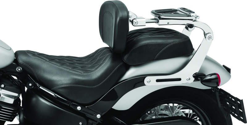 Kuryakyn 7080 Fixed Mounts Multi-purpose Driver & Passenger Backrest 18-Up Softail Black