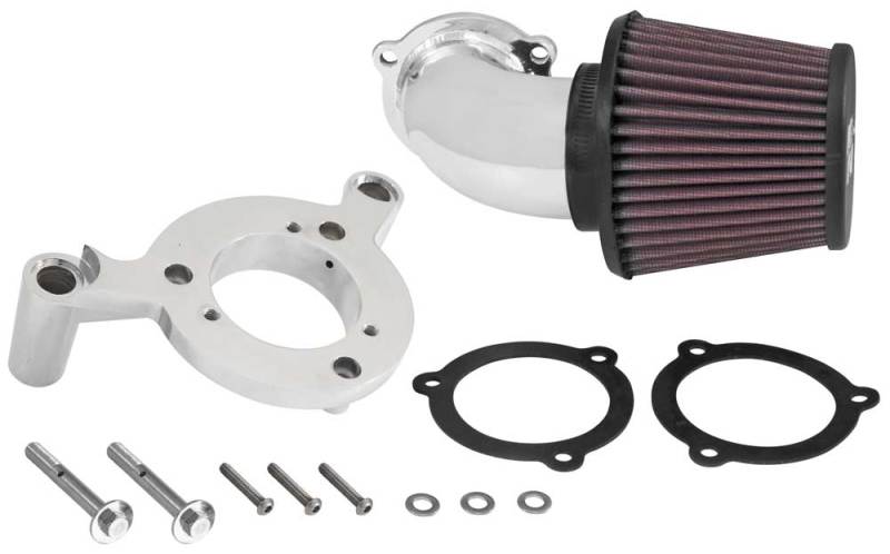 K & N Engineering 96 103 Bright Aircharger Performance Intake - 63-1131P For Harley Touring 2008-2016