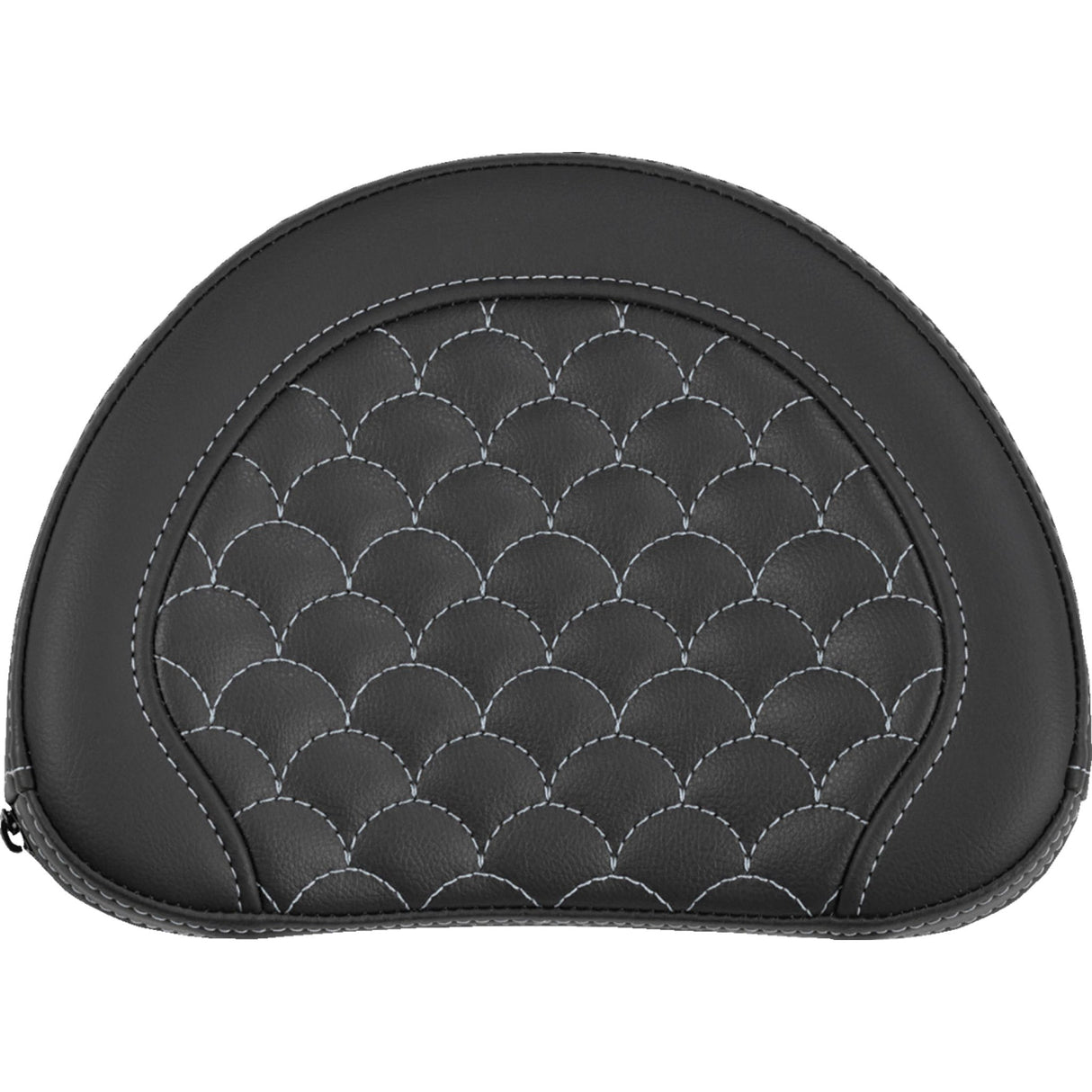 SADDLEMEN 0822-0682 051320905 Contoured Sissy Bar Pad dragon scale - silver stitch