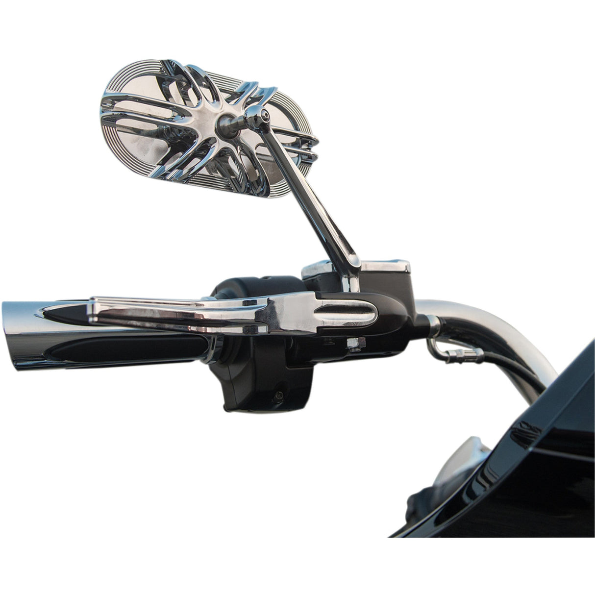 ARLEN NESS 0640-1208 13-167 Caged Series Mirror Mirror - Side View - Caged Series/Deep Cut - Chrome - Right
