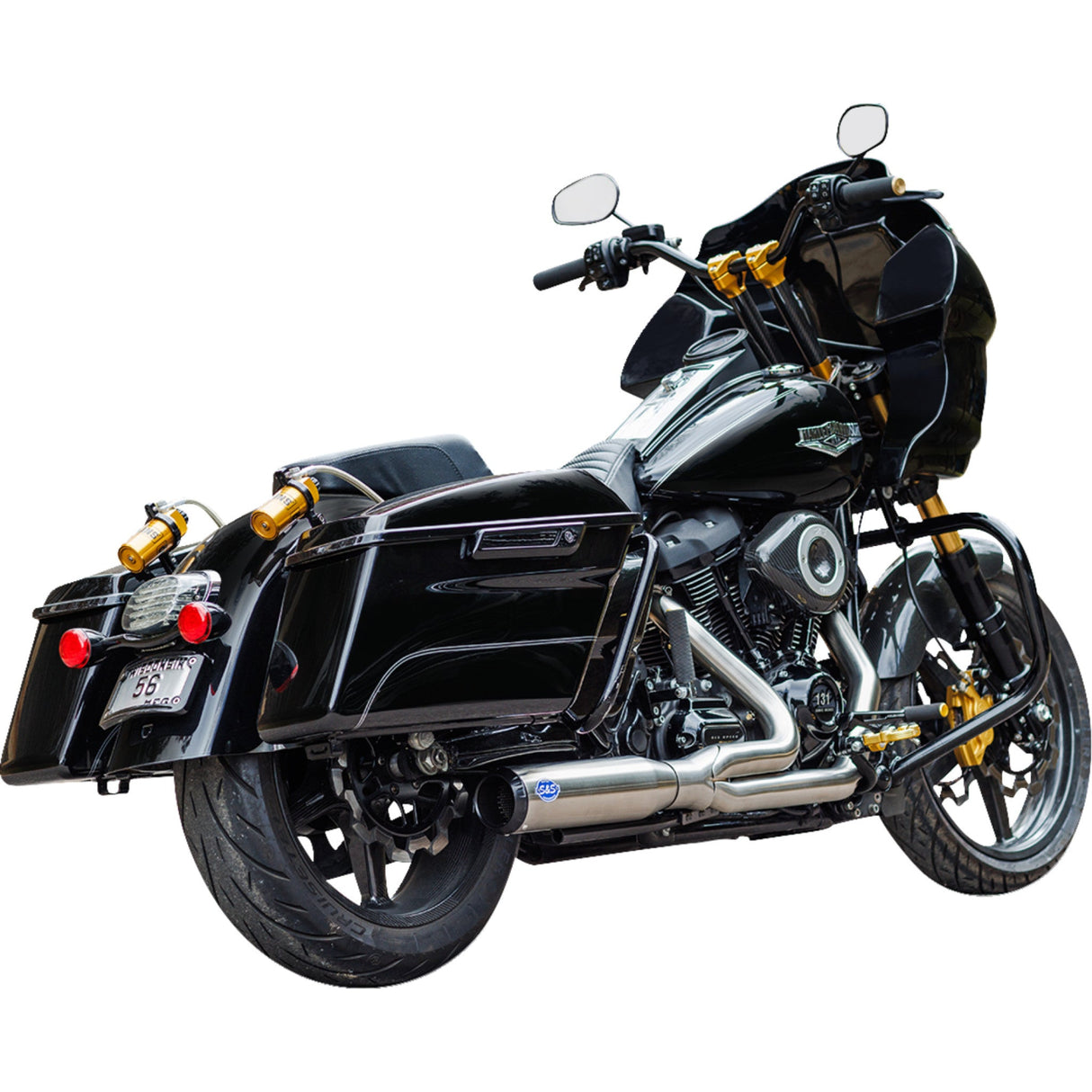 S&S Cycle 2-Into-1 Qualifier Exhaust System 50-State Silver - 550-1108 For Harley Touring 2017-2026