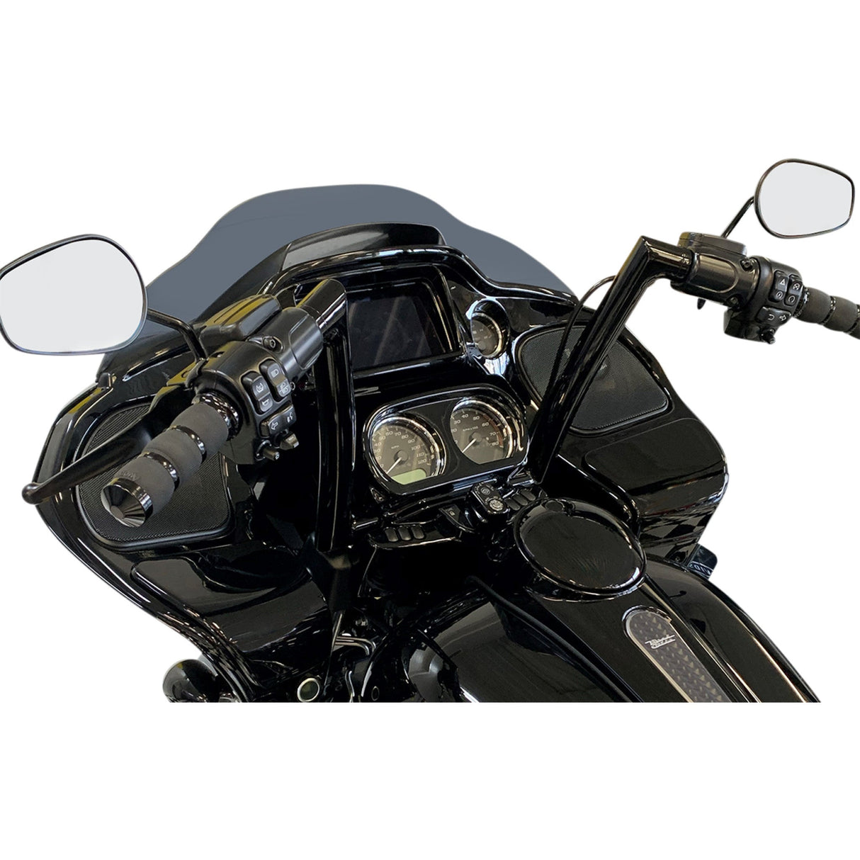 FAT Baggers INC. 1-1/2" EZ Install Flat Top Handlebar 12" Black - 606012-B For Harley Road Glide 2015-2020