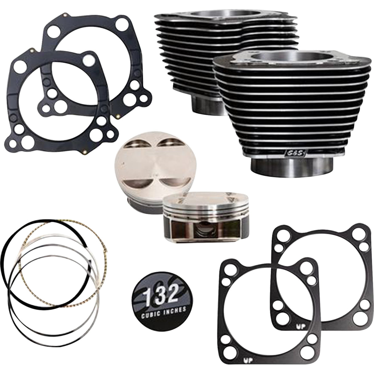 S&S Cycle Big Bore Cylinder Kit 4.500" Stroke Black Granite With Highlighted Fins M8 - 910-0847A For Harley Motorcycles 2017-2023