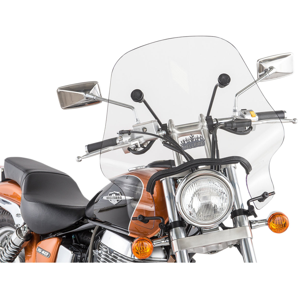 SLIPSTREAMER SS24-A SS-24-C SS-24 Hellfire Cruiser Shield Hellfire Windshield - 17" - Clear