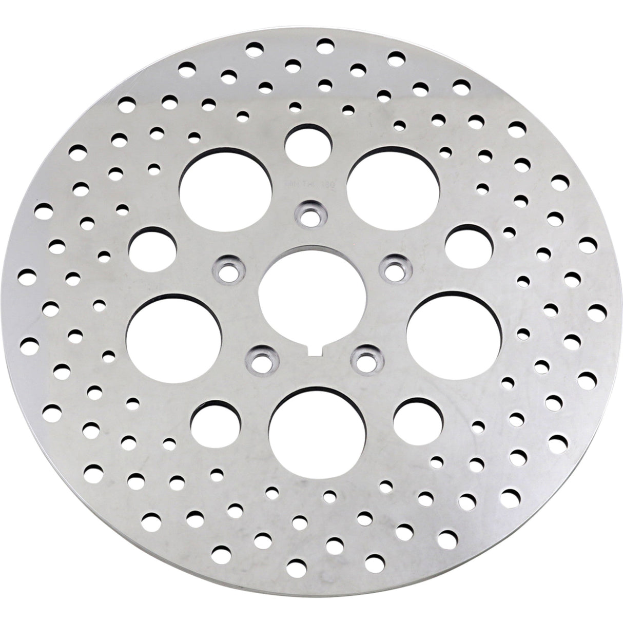 Drag Specialties Polished Stainless Steel Drilled Brake Rotor Front 11.5" For Harley Motorcycles 1984-2000
