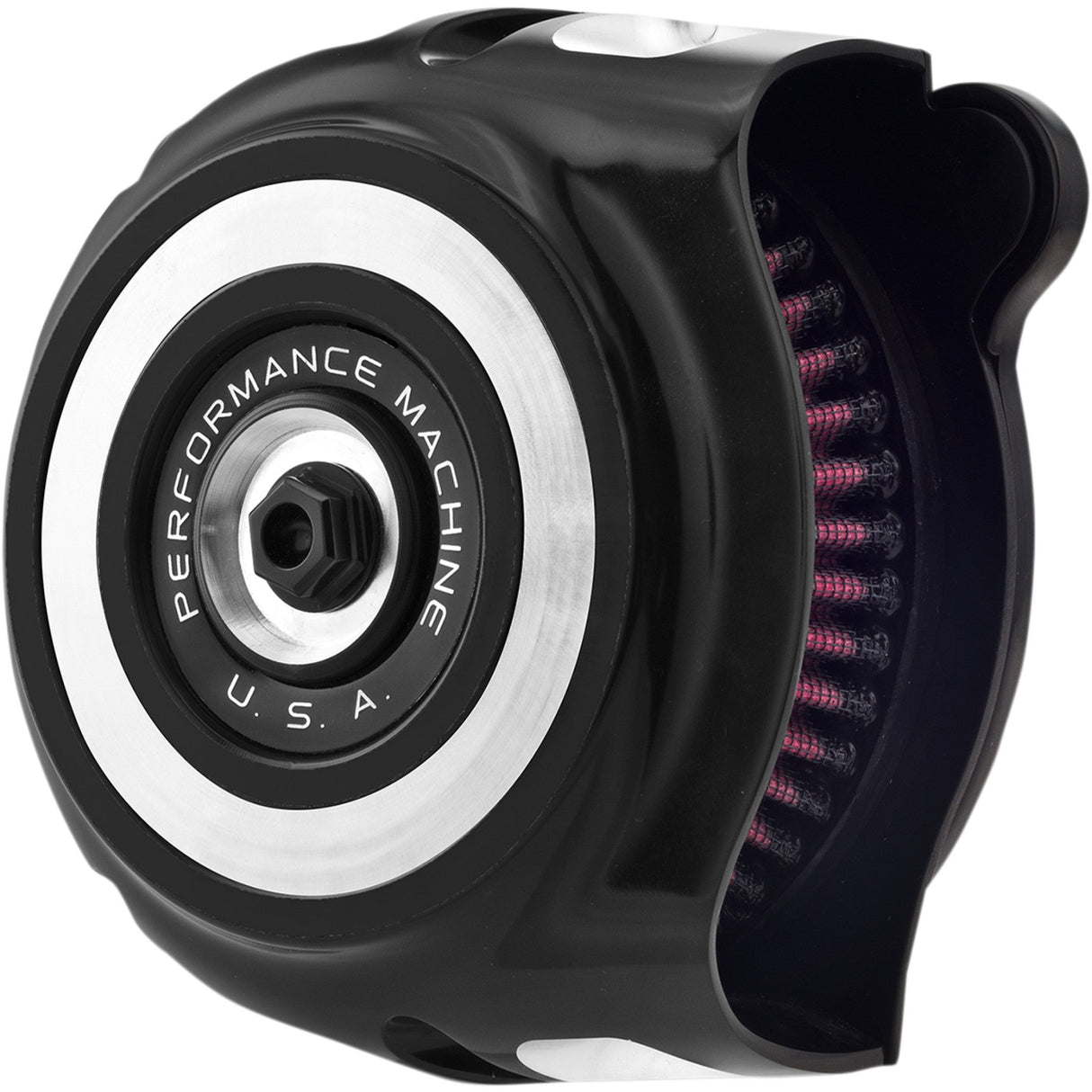 Performance Machine Vintage Air Cleaner - 0206-2142-BM For Harley Motorcycles 2017-2023