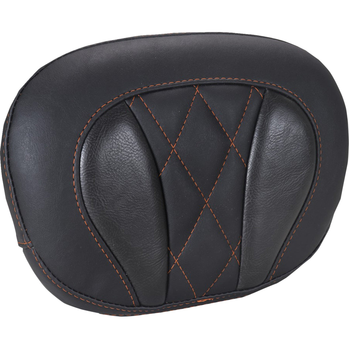 Mustang Deluxe Sissy Bar Pad Diamond Mandarin Orange Stitch - 88450MO For Harley Touring 2023-2026