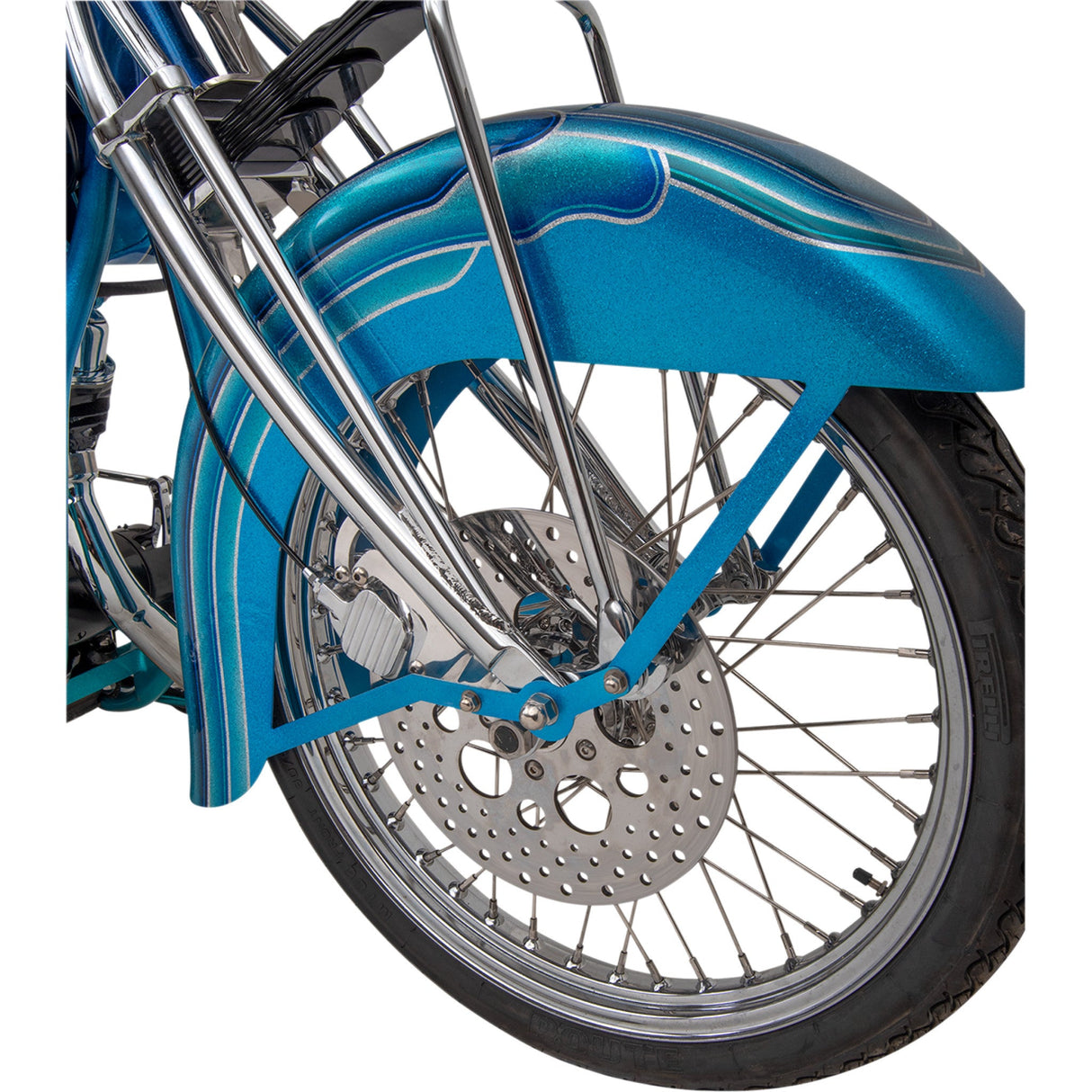 Drag Specialties Polished Stainless Steel Drilled Brake Rotor Front 11.5" For Harley Motorcycles 1984-2000