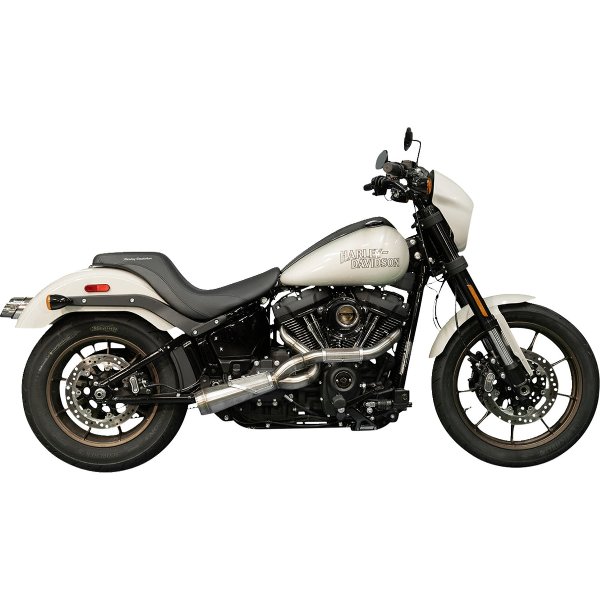 Trask 2-Into-1 Big Sexy Exhaust System Natural - TM-5130 For Harley Softail 2018-2024