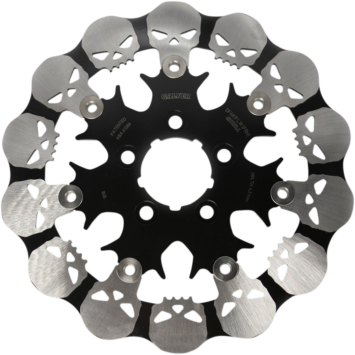 GALFER 1710-3762 DF681FRH Skull Brake Rotor - Skull Rear Rotor - Floating Mount