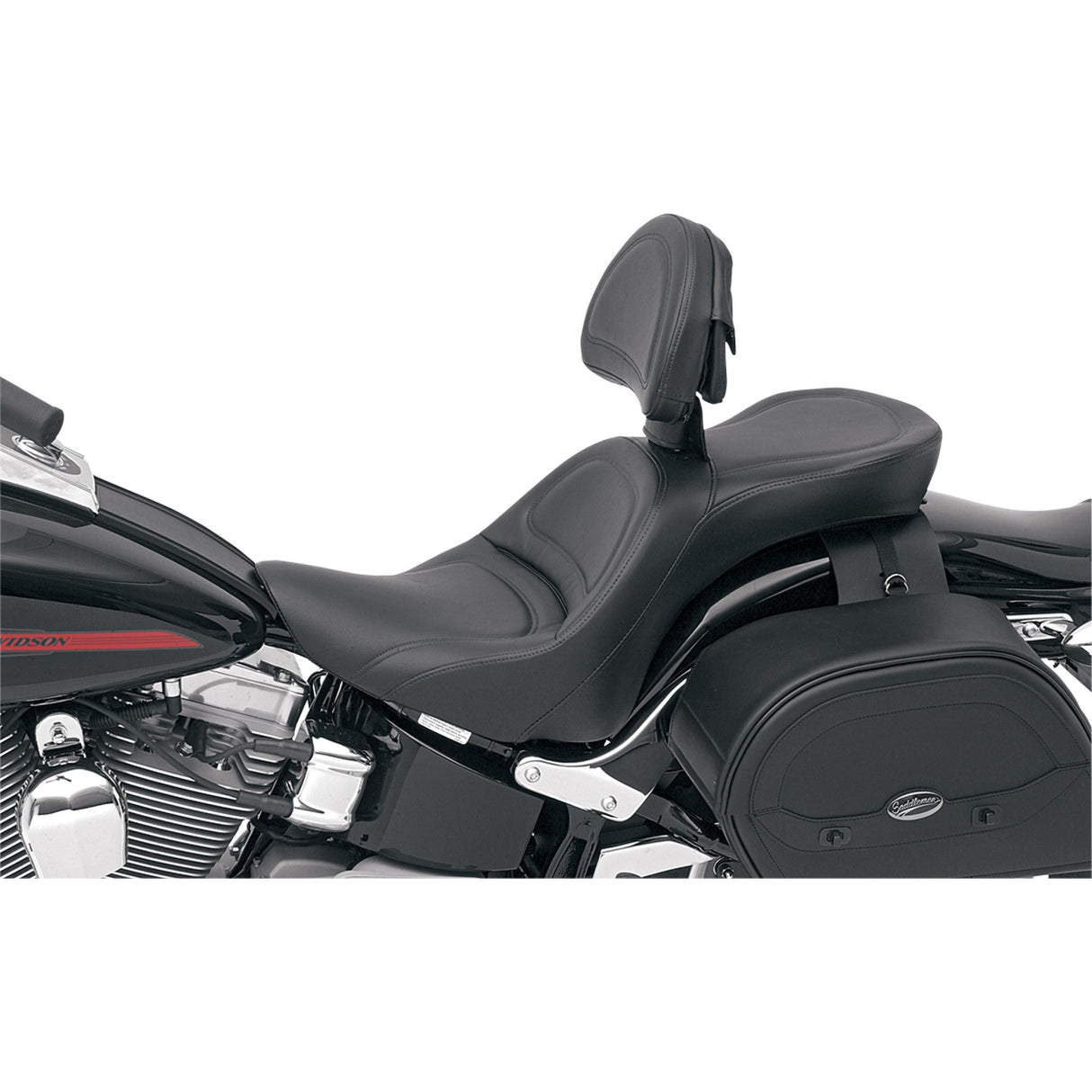Saddlemen Explorer™ Seat Explorer™ With Backrest Stitched Black FL FX - 806-12-030 For Harley Softail 2006-2017