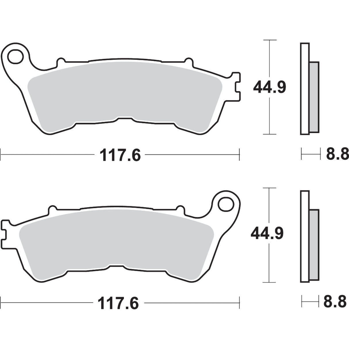 SBS 1721-1822 828HS HS Street Excel Sintered Front Brake Pads HS Brake Pads - Honda - 828HS