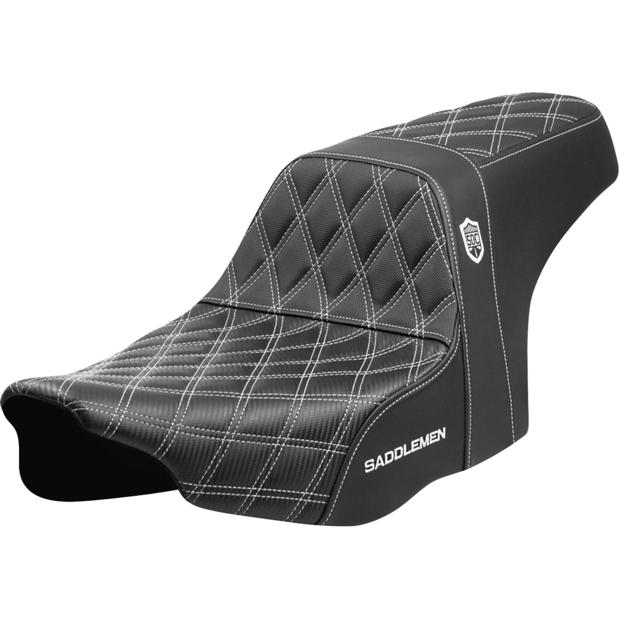 Saddlemen Pro Series SDC Performance Grip Seat White Stitching Without Backrest - SC-82307D6 For Harley Touring 2023-2026