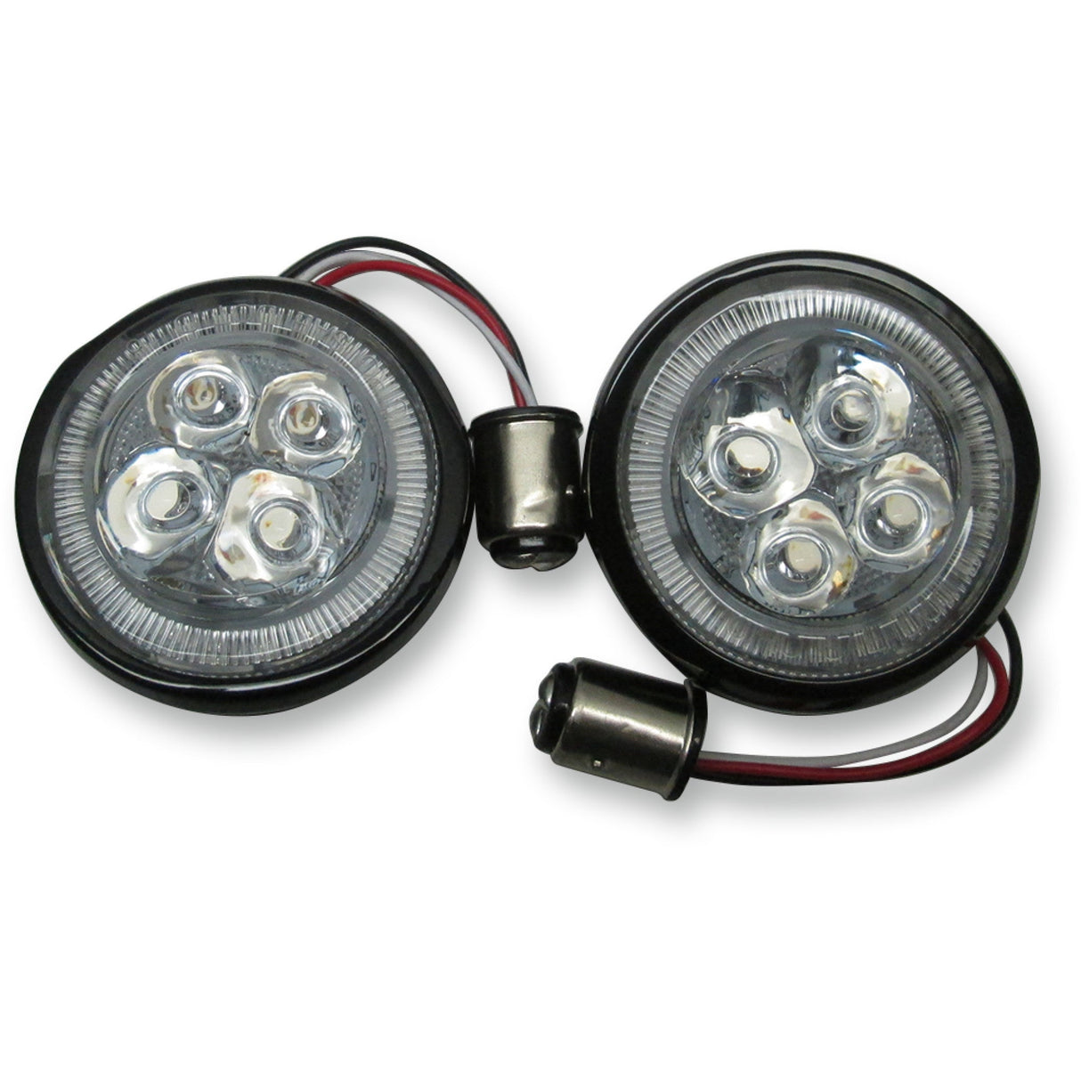 Ciro Fang® Signal Light Inserts — Rear Black Red Lens - 45421 For Harley Motorcycles 1957-2026