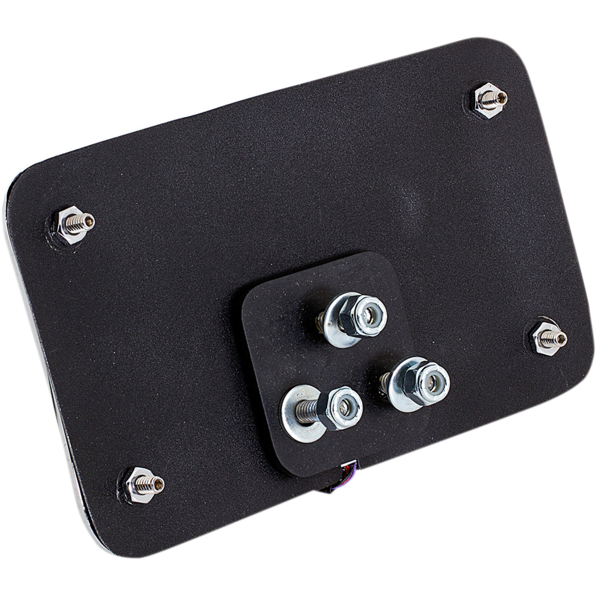 CYCLE VISIONS 2030-0942 CV-4640B Curved Slick Signals License Plate Frame with 3-Hole Backing Plate License Plate Mount - Lighted Frame